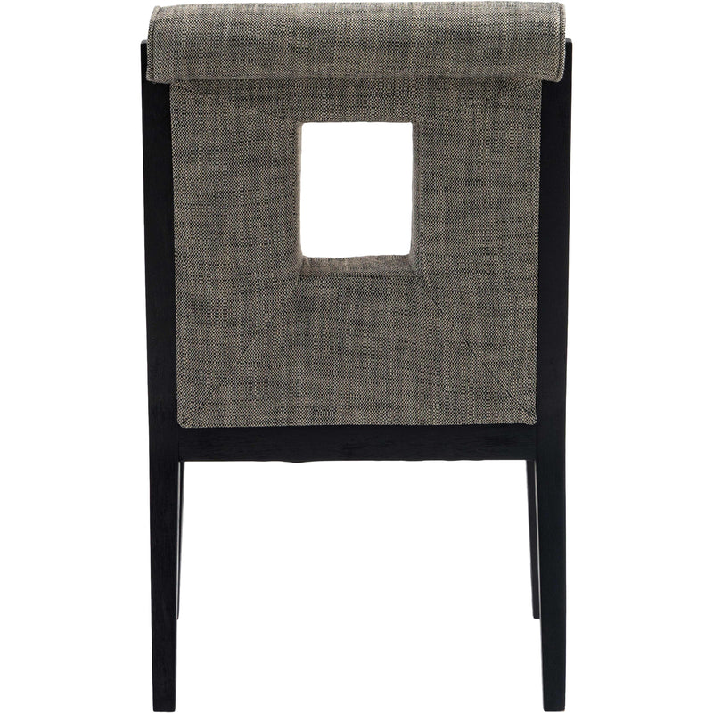 Meridian Gwendolyn Grey Linen Textured Fabric Dining Arm Chair IMAGE 5