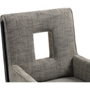 Meridian Gwendolyn Grey Linen Textured Fabric Dining Arm Chair IMAGE 8