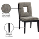Meridian Gwendolyn Grey Linen Textured Fabric Dining Side Chair IMAGE 10
