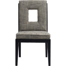 Meridian Gwendolyn Grey Linen Textured Fabric Dining Side Chair IMAGE 3