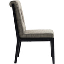 Meridian Gwendolyn Grey Linen Textured Fabric Dining Side Chair IMAGE 4