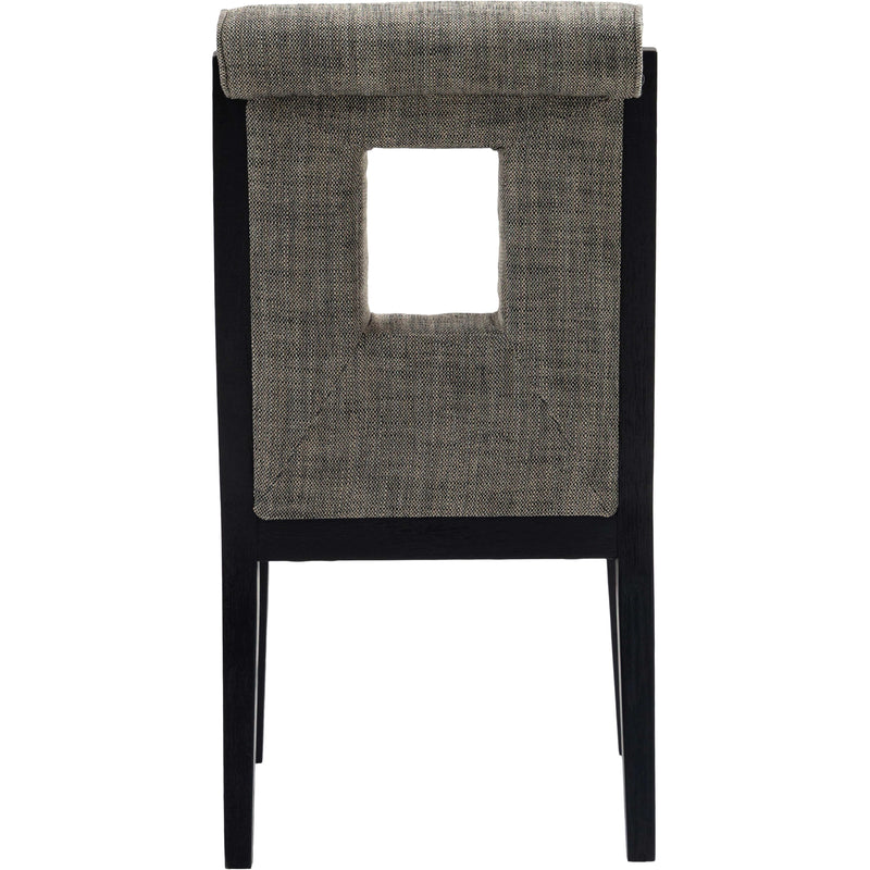Meridian Gwendolyn Grey Linen Textured Fabric Dining Side Chair IMAGE 5