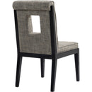 Meridian Gwendolyn Grey Linen Textured Fabric Dining Side Chair IMAGE 6