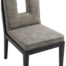 Meridian Gwendolyn Grey Linen Textured Fabric Dining Side Chair IMAGE 7