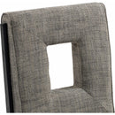 Meridian Gwendolyn Grey Linen Textured Fabric Dining Side Chair IMAGE 8
