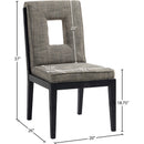 Meridian Gwendolyn Grey Linen Textured Fabric Dining Side Chair IMAGE 9