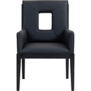 Meridian Gwendolyn Black Vegan Leather Dining Arm Chair IMAGE 3