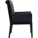 Meridian Gwendolyn Black Vegan Leather Dining Arm Chair IMAGE 4