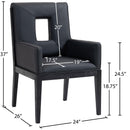 Meridian Gwendolyn Black Vegan Leather Dining Arm Chair IMAGE 9