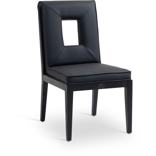 Meridian Gwendolyn Black Vegan Leather Dining Side Chair IMAGE 1