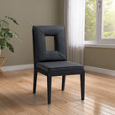 Meridian Gwendolyn Black Vegan Leather Dining Side Chair IMAGE 2