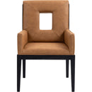 Meridian Gwendolyn Cognac Vegan Leather Dining Arm Chair IMAGE 3