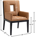 Meridian Gwendolyn Cognac Vegan Leather Dining Arm Chair IMAGE 9