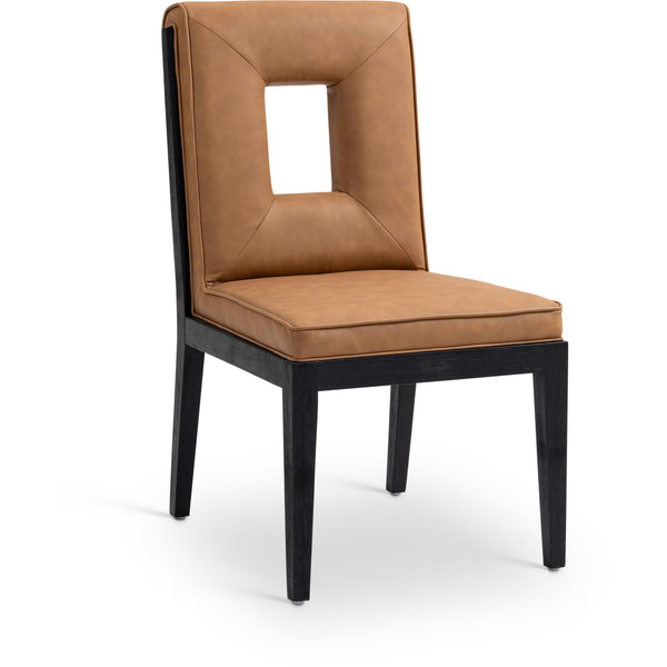 Meridian Gwendolyn Cognac Vegan Leather Dining Side Chair IMAGE 1