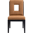Meridian Gwendolyn Cognac Vegan Leather Dining Side Chair IMAGE 3