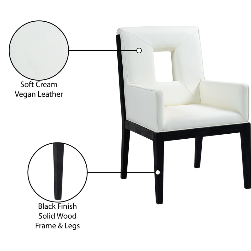 Meridian Gwendolyn Cream Vegan Leather Dining Arm Chair IMAGE 10