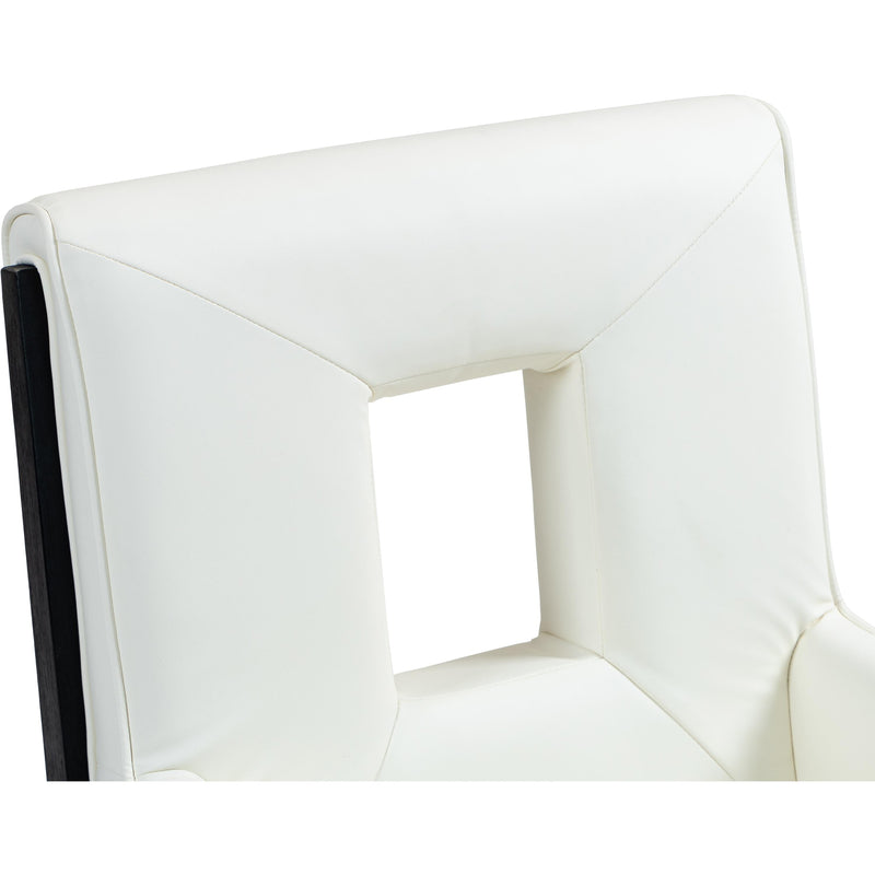 Meridian Gwendolyn Cream Vegan Leather Dining Arm Chair IMAGE 8