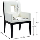 Meridian Gwendolyn Cream Vegan Leather Dining Arm Chair IMAGE 9