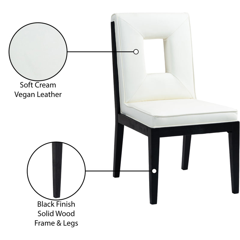 Meridian Gwendolyn Cream Vegan Leather Dining Side Chair IMAGE 10