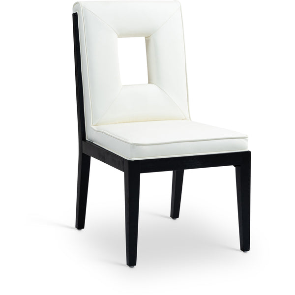 Meridian Gwendolyn Cream Vegan Leather Dining Side Chair IMAGE 1