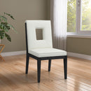 Meridian Gwendolyn Cream Vegan Leather Dining Side Chair IMAGE 2