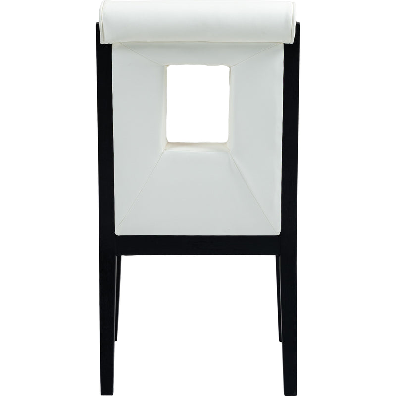 Meridian Gwendolyn Cream Vegan Leather Dining Side Chair IMAGE 5