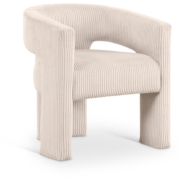 Meridian Riz Beige Corduroy Fabric Accent/Dining Chair IMAGE 1