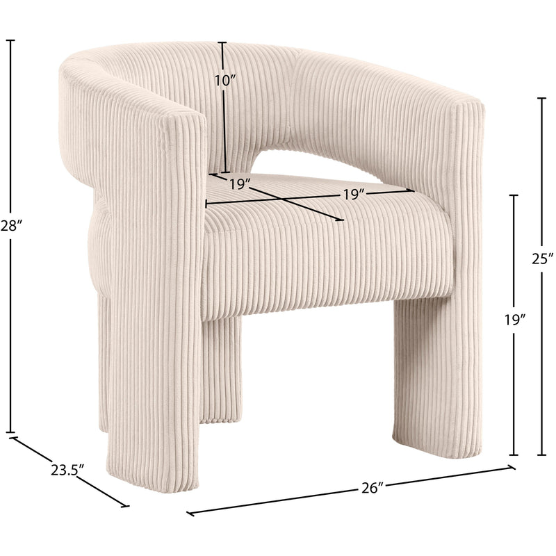 Meridian Riz Beige Corduroy Fabric Accent/Dining Chair IMAGE 7