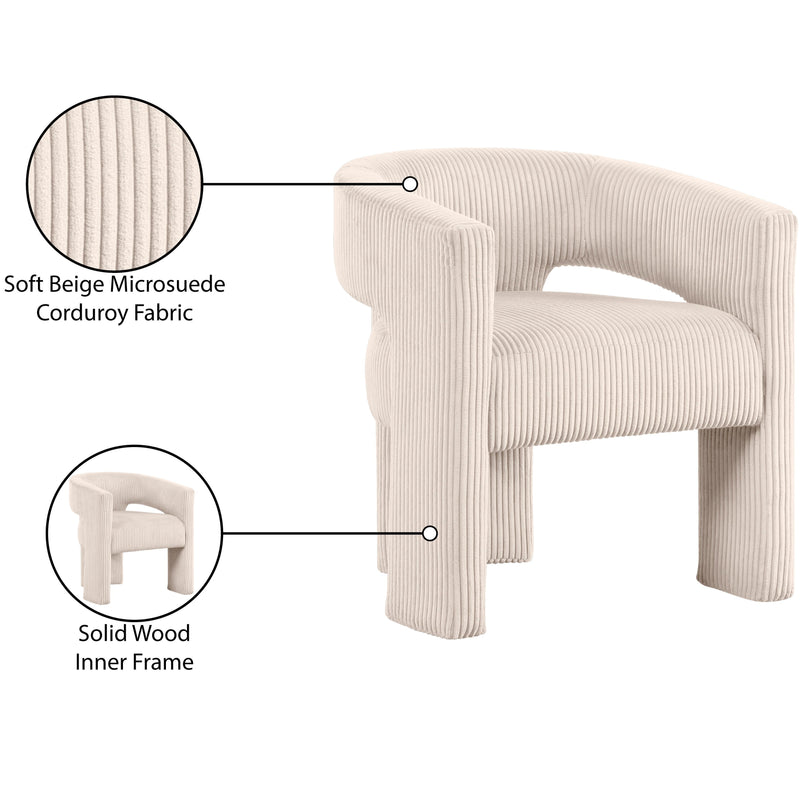Meridian Riz Beige Corduroy Fabric Accent/Dining Chair IMAGE 8