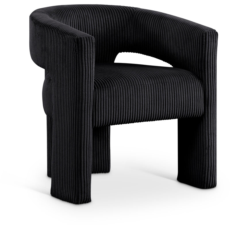 Meridian Riz Black Corduroy Fabric Accent/Dining Chair IMAGE 1