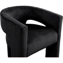 Meridian Riz Black Corduroy Fabric Accent/Dining Chair IMAGE 6