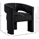Meridian Riz Black Corduroy Fabric Accent/Dining Chair IMAGE 7