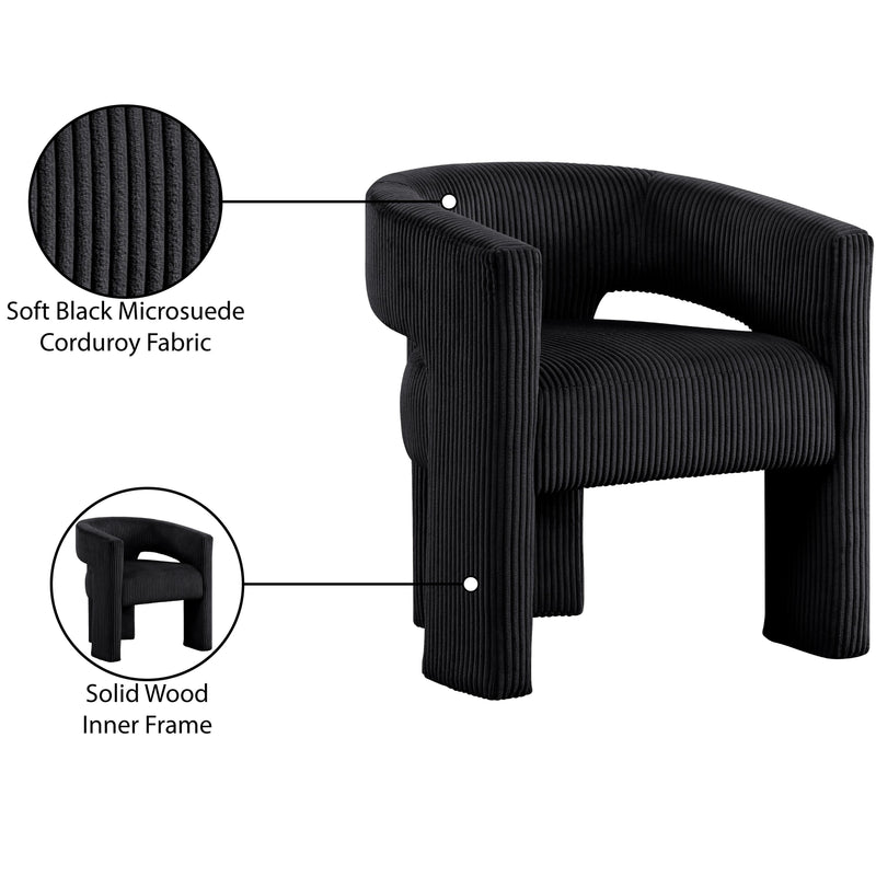 Meridian Riz Black Corduroy Fabric Accent/Dining Chair IMAGE 8