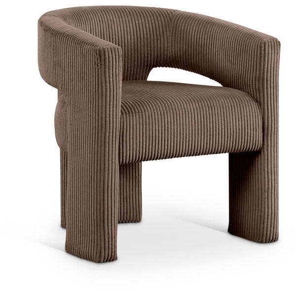 Meridian Riz Brown Corduroy Fabric Accent/Dining Chair IMAGE 1