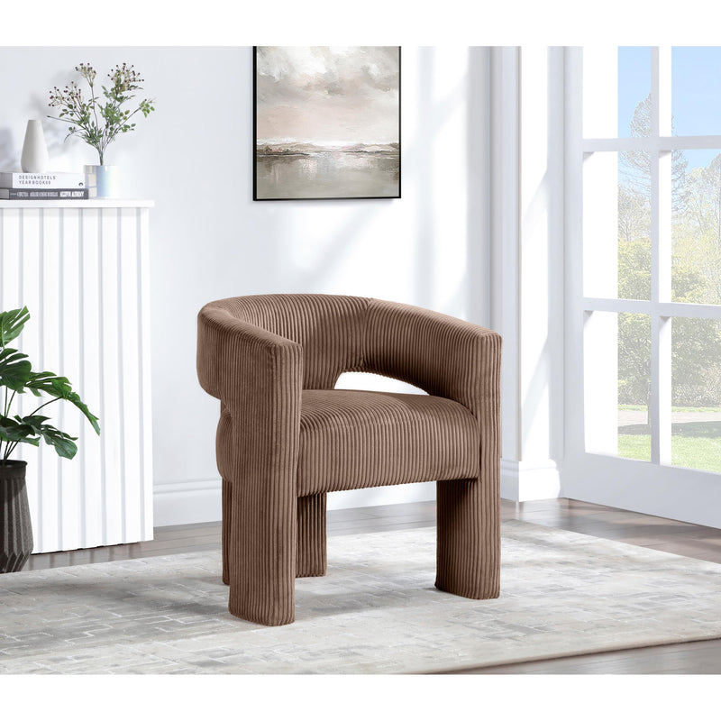 Meridian Riz Brown Corduroy Fabric Accent/Dining Chair IMAGE 2