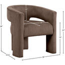 Meridian Riz Brown Corduroy Fabric Accent/Dining Chair IMAGE 7