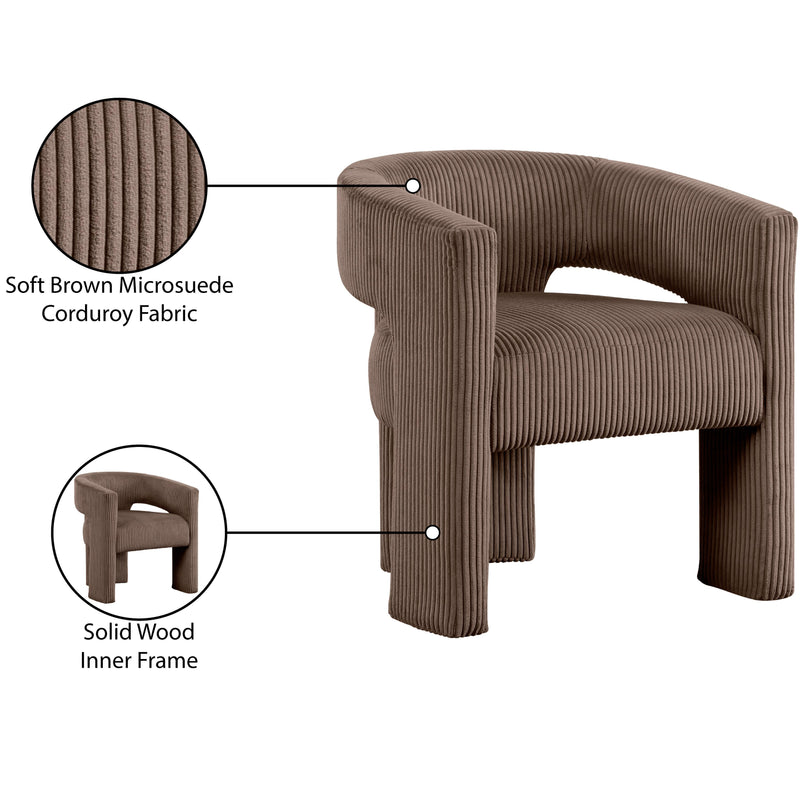 Meridian Riz Brown Corduroy Fabric Accent/Dining Chair IMAGE 8