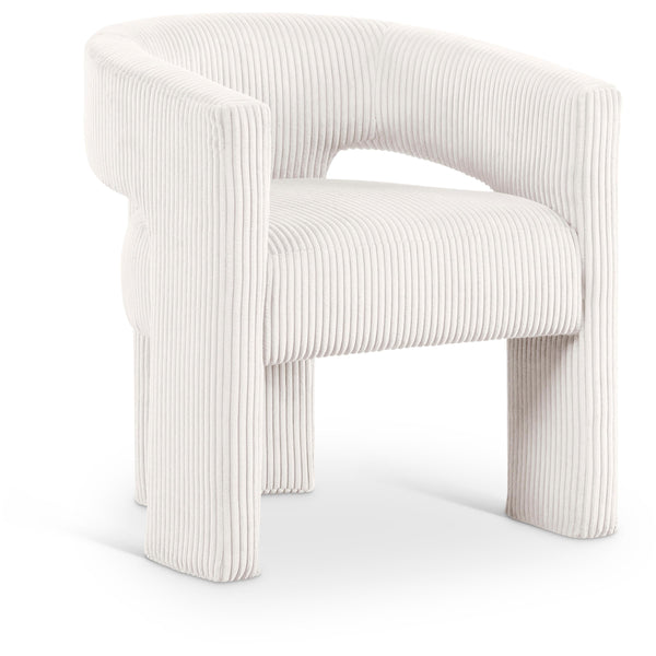 Meridian Riz Cream Corduroy Fabric Accent/Dining Chair IMAGE 1