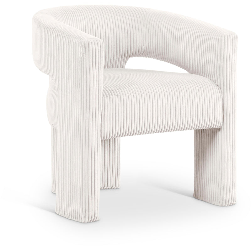 Meridian Riz Cream Corduroy Fabric Accent/Dining Chair IMAGE 1