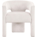 Meridian Riz Cream Corduroy Fabric Accent/Dining Chair IMAGE 3