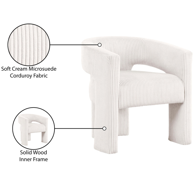 Meridian Riz Cream Corduroy Fabric Accent/Dining Chair IMAGE 8