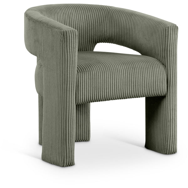 Meridian Riz Green Corduroy Fabric Accent/Dining Chair IMAGE 1