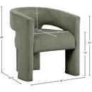 Meridian Riz Green Corduroy Fabric Accent/Dining Chair IMAGE 7