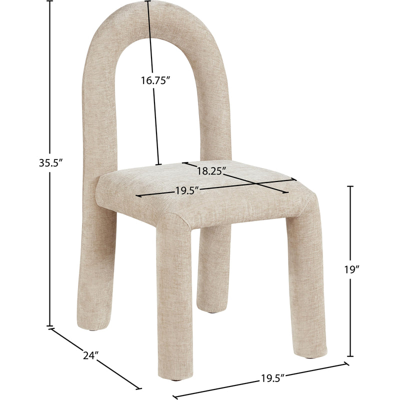 Meridian Amari Beige Chenille Fabric Dining Chair IMAGE 8