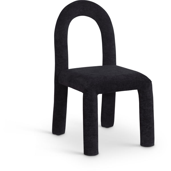 Meridian Amari Black Chenille Fabric Dining Chair IMAGE 1