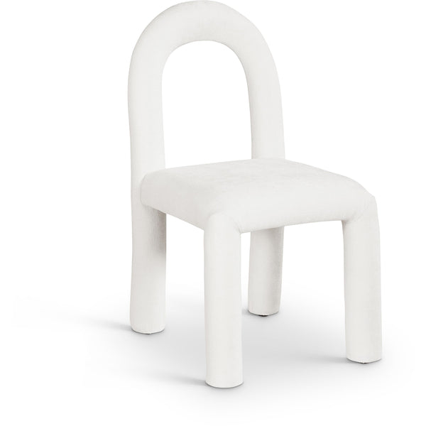 Meridian Amari Cream Chenille Fabric Dining Chair IMAGE 1