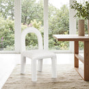 Meridian Amari Cream Chenille Fabric Dining Chair IMAGE 2