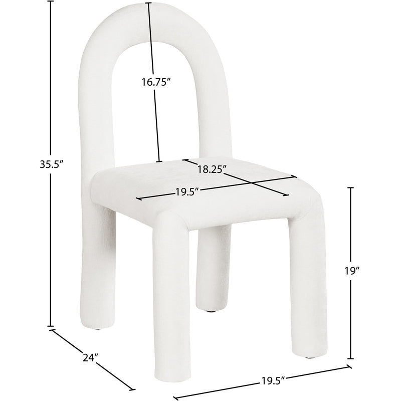 Meridian Amari Cream Chenille Fabric Dining Chair IMAGE 8