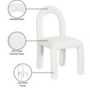 Meridian Amari Cream Chenille Fabric Dining Chair IMAGE 9