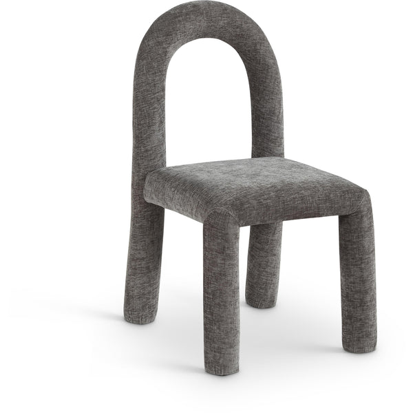 Meridian Amari Grey Chenille Fabric Dining Chair IMAGE 1